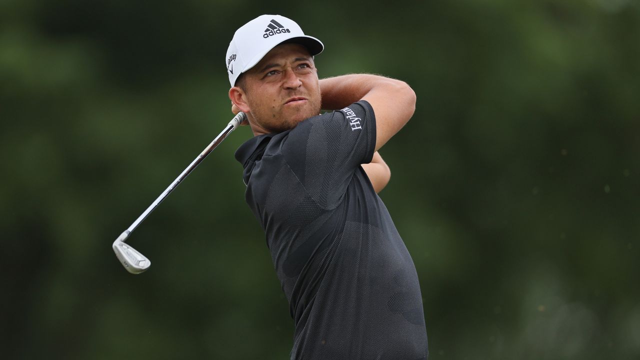 Xander Schauffele hitting a shot during the 2022 BMW Championship