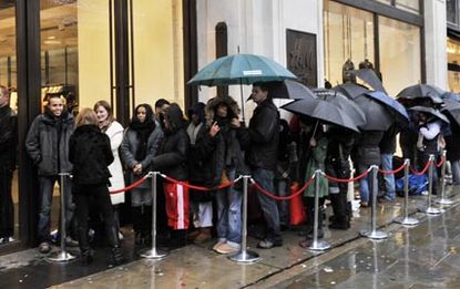 Shoppers queue for Jimmy Choo for H&M