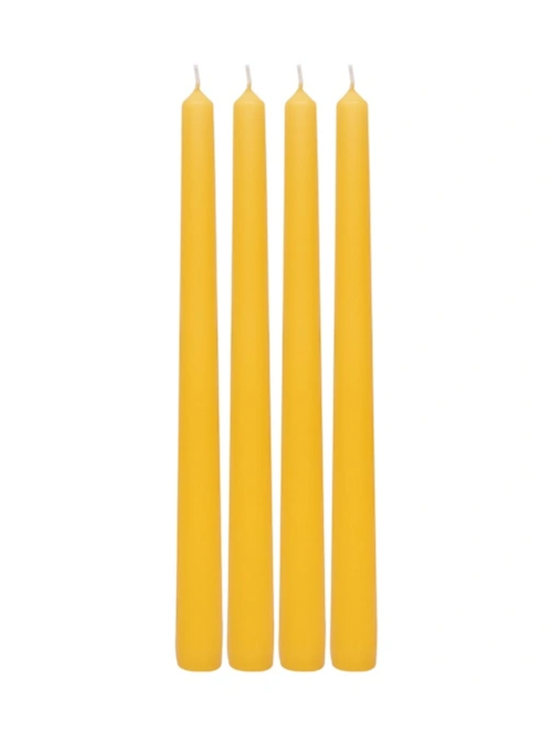 Yellow Overdip Taper Candles, Set of 4