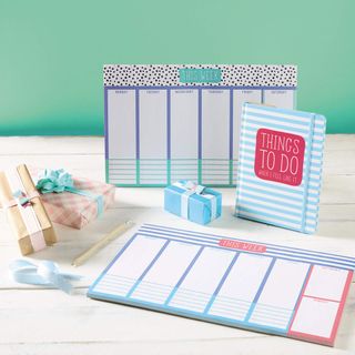 weekly planner with gift boxes