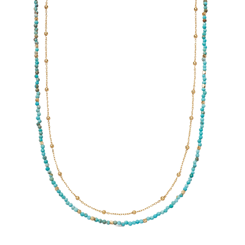 Layered gold and turquoise necklace, astley clarke