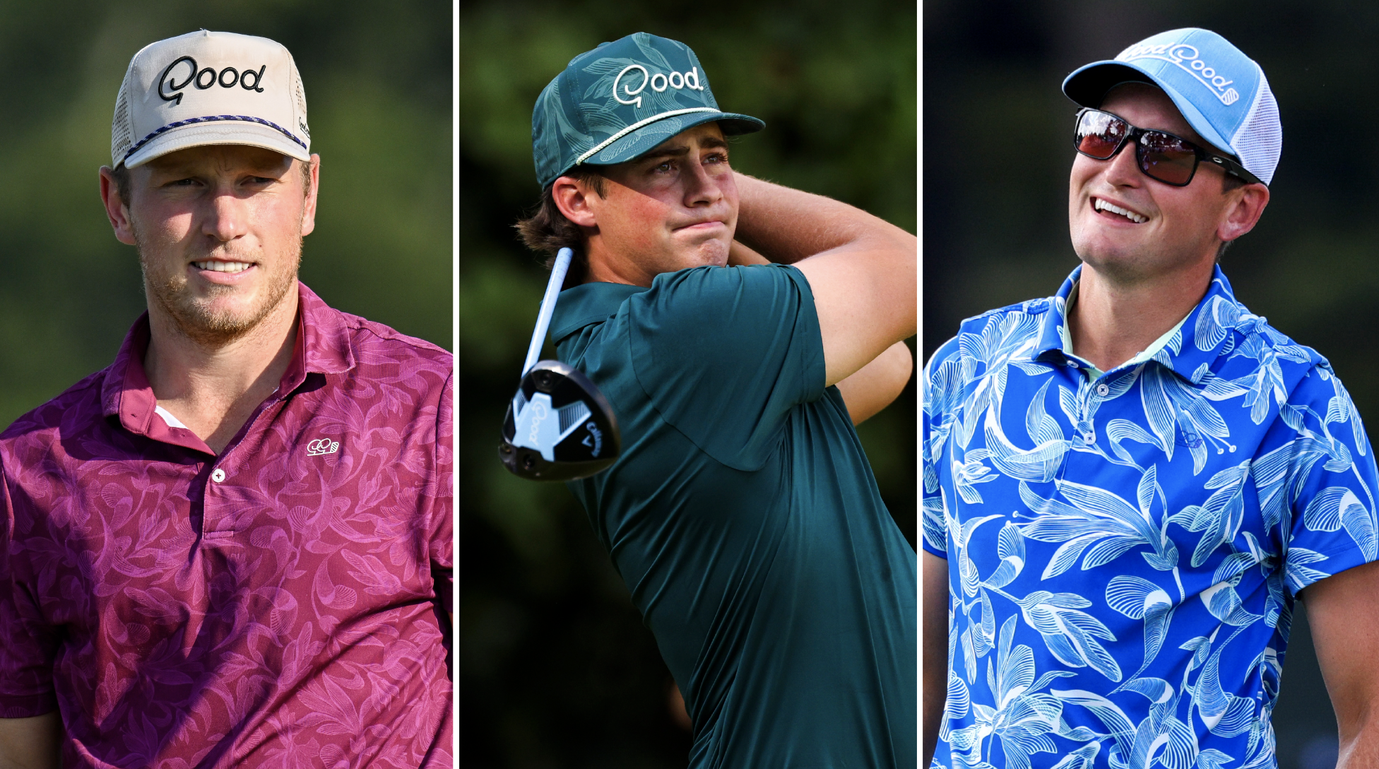 Who are Good Good Golf? Pictures of the team of golf content creators including Garrett Clark, Sean Walsh and Brad Dalke 