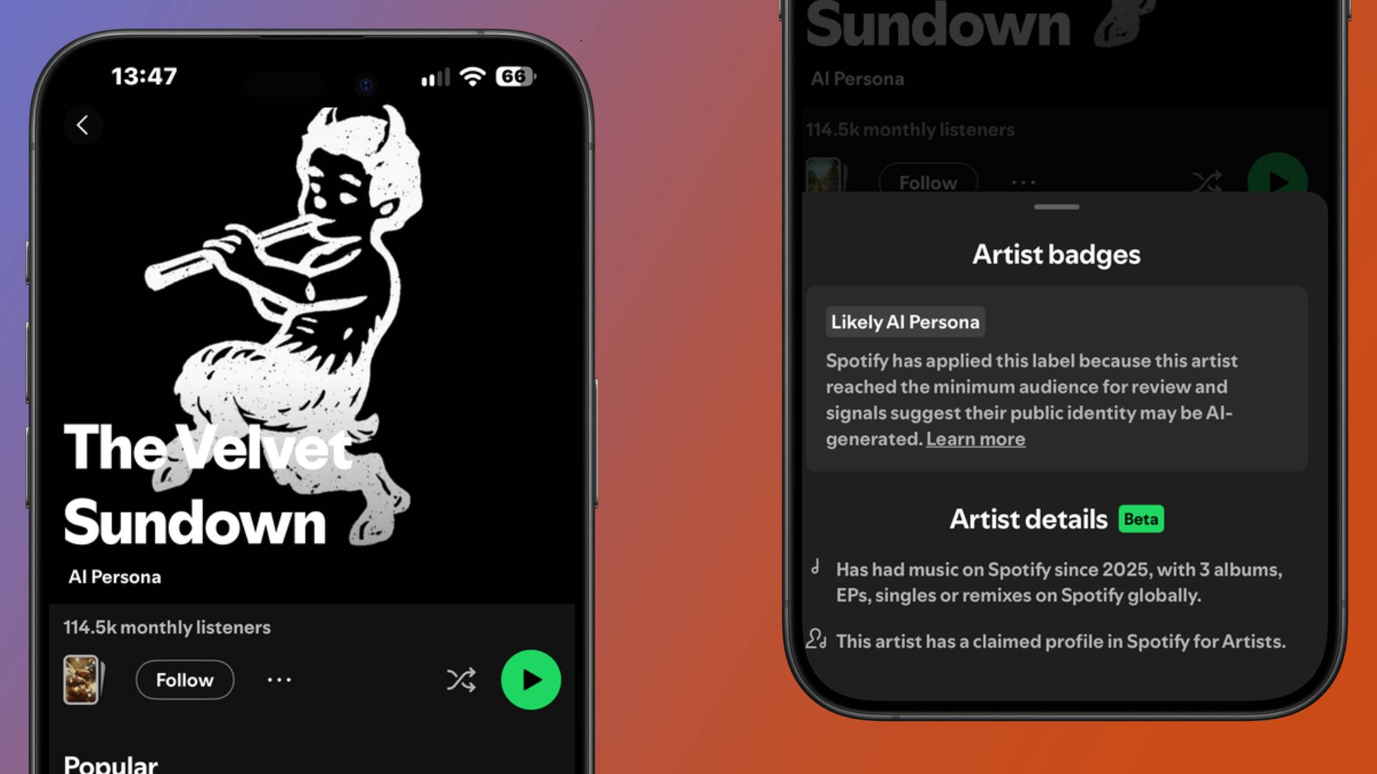 AI persona tags in the spotify app