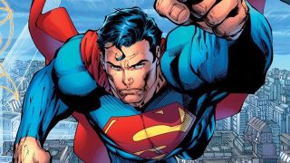DC Comics artwork of Superman flying