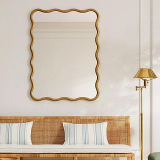serena and lily brass wave mirror