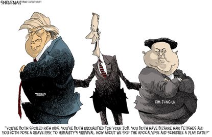Political Cartoon U.S. Trump North Korea Kim Jong Un North Korea Children