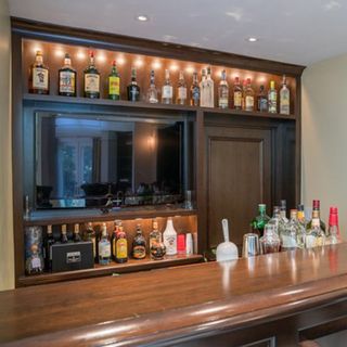 swanky mahogany bar