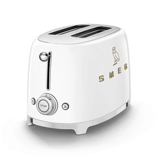 Smeg 2-Slice Toaster, Stainless Steel, Ovo Collection, Two Slice Toaster With 6 Presets and Removable Crumb Tray (glossy White)