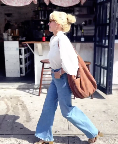 A screenshot of a video of Clodagh McKenna walking in NYC