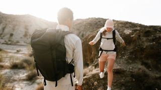 Hikers wearing the new 3D printed backpack