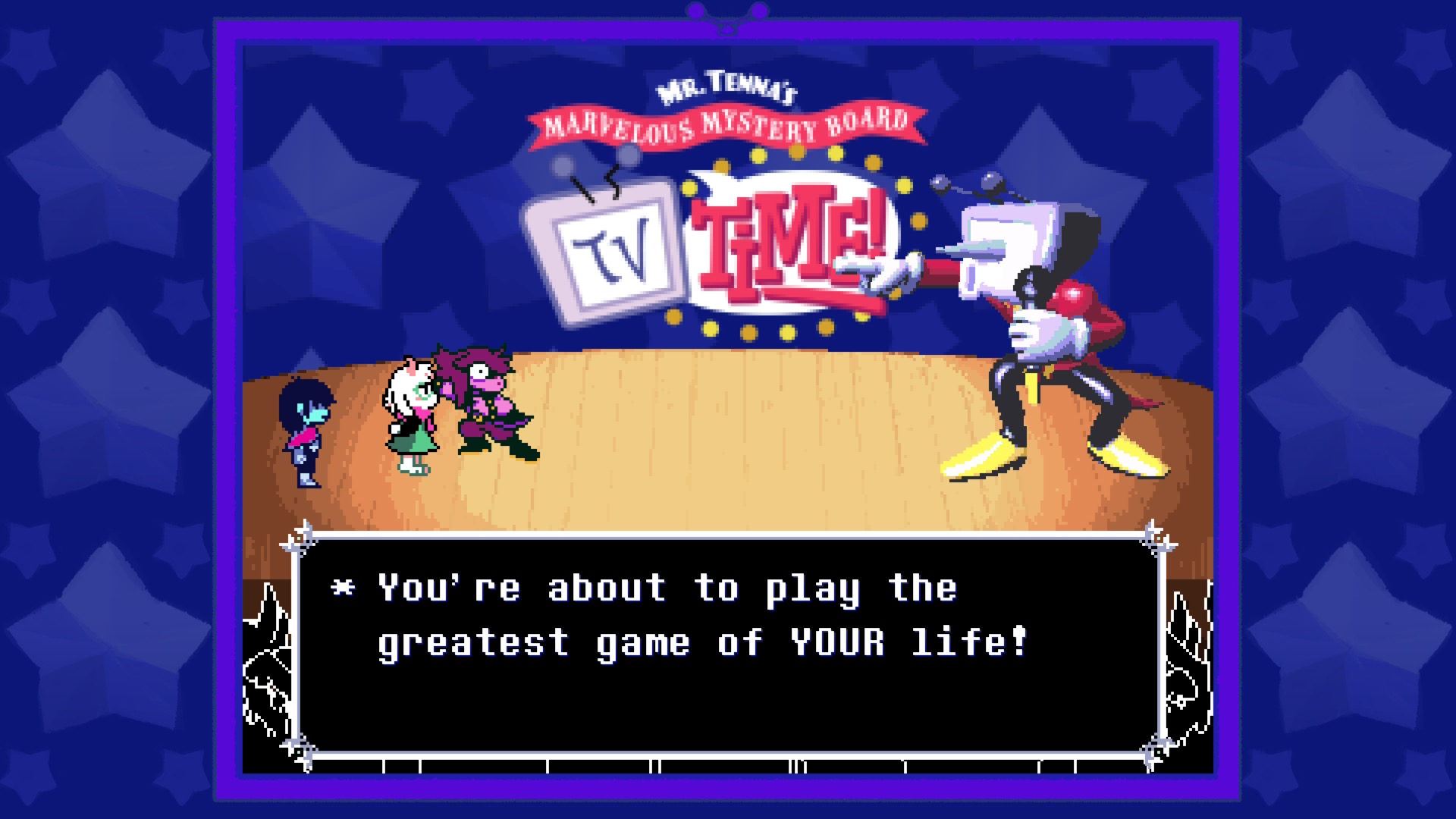 Encountering the game show host in Deltarune