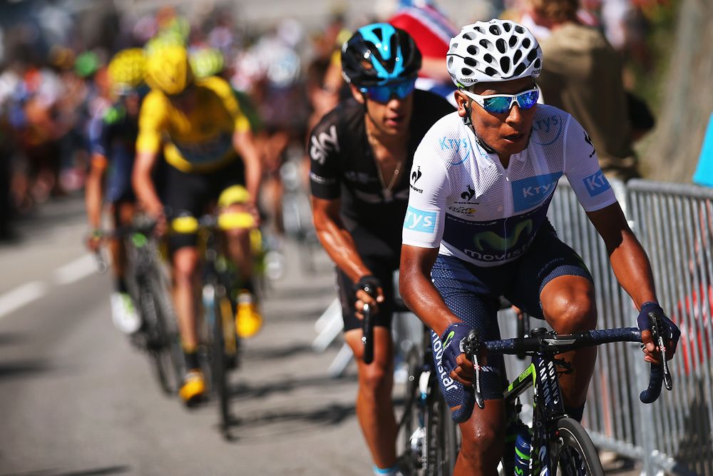 Richie Porte marks Nairo Quintana on Alpe d'Huez