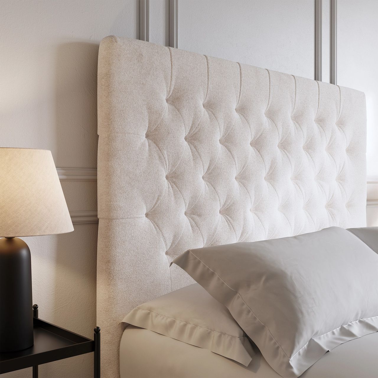 Boucle headboards are the latest 'it' bedroom trend | Ideal Home