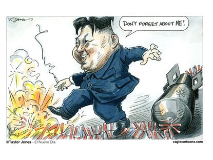Political cartoon North Korea world