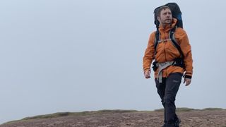 inov-8 Venturelite Jacket: hiking with backpacking pack