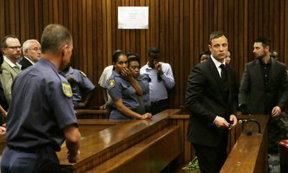 Pistorius led out of court