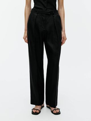 Linen Trousers - Black - Arket Gb