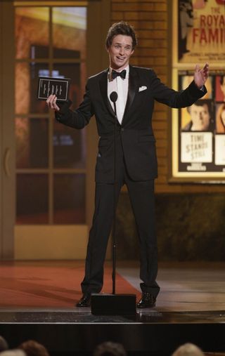 Eddie Redmayne accepting the Tony Award in 2010