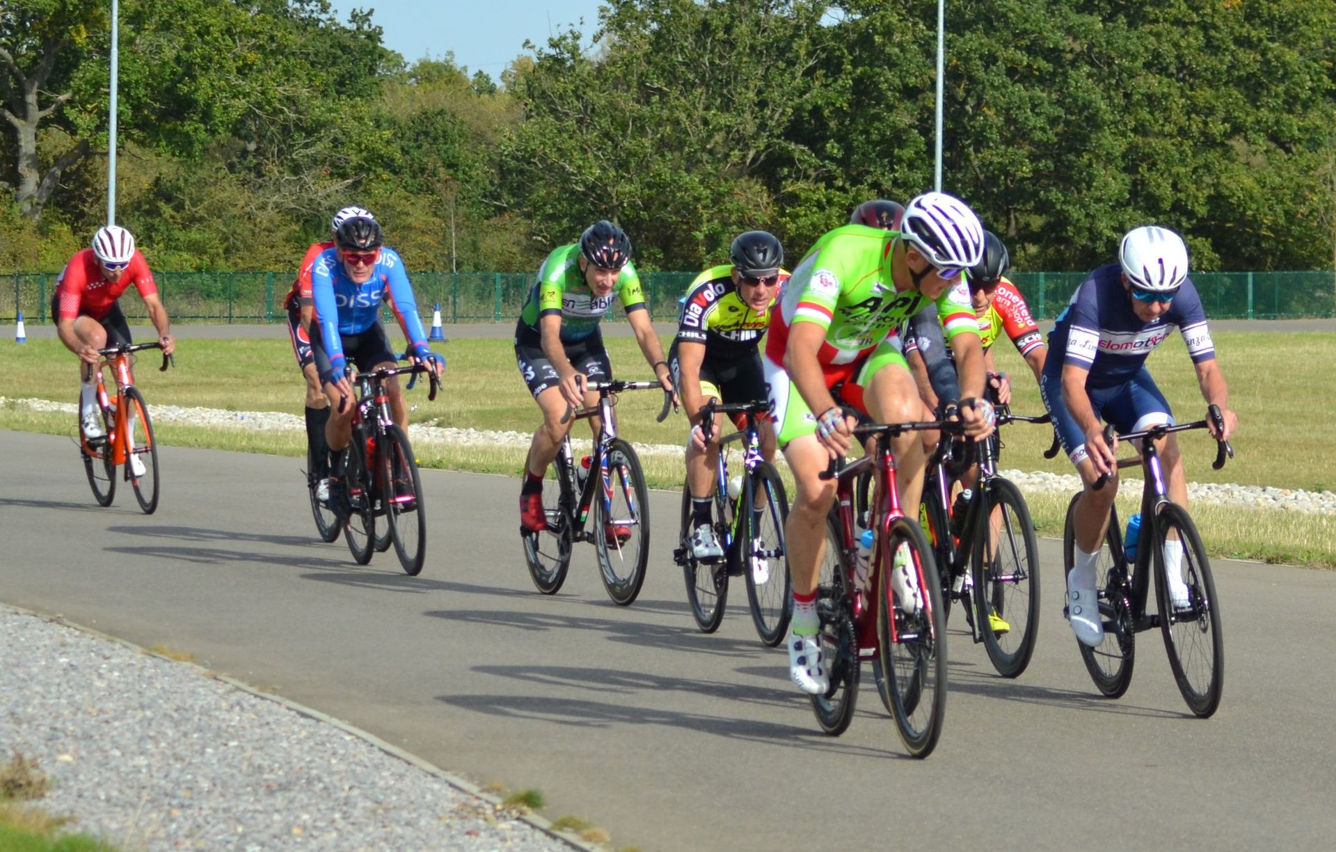Vets racing, Chris Dunn looks over his shoulder