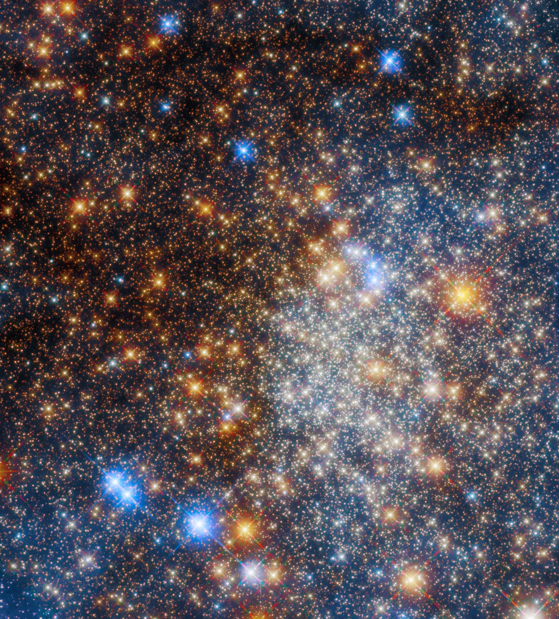 a huge cluster of stars in space, infinitely dense.