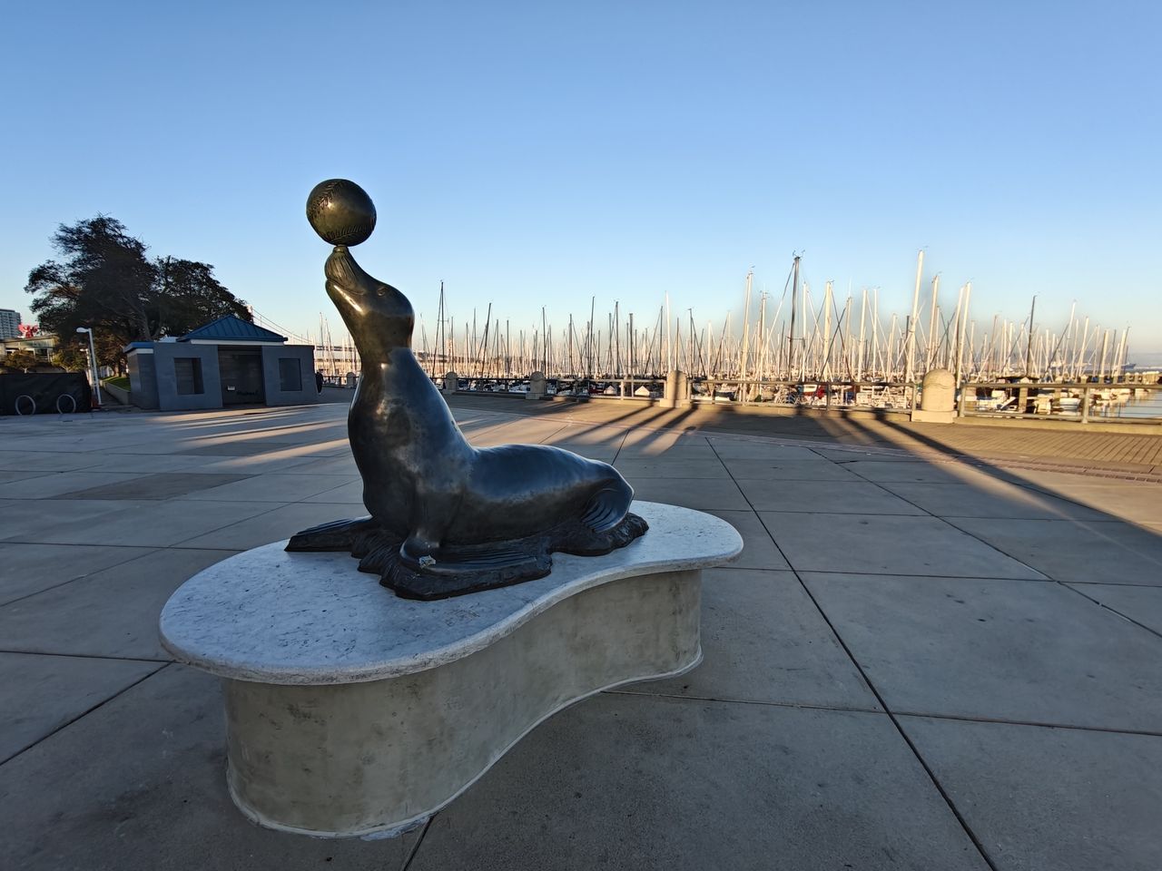 Ultrawide shot of seal statue shot by OnePlus 13R