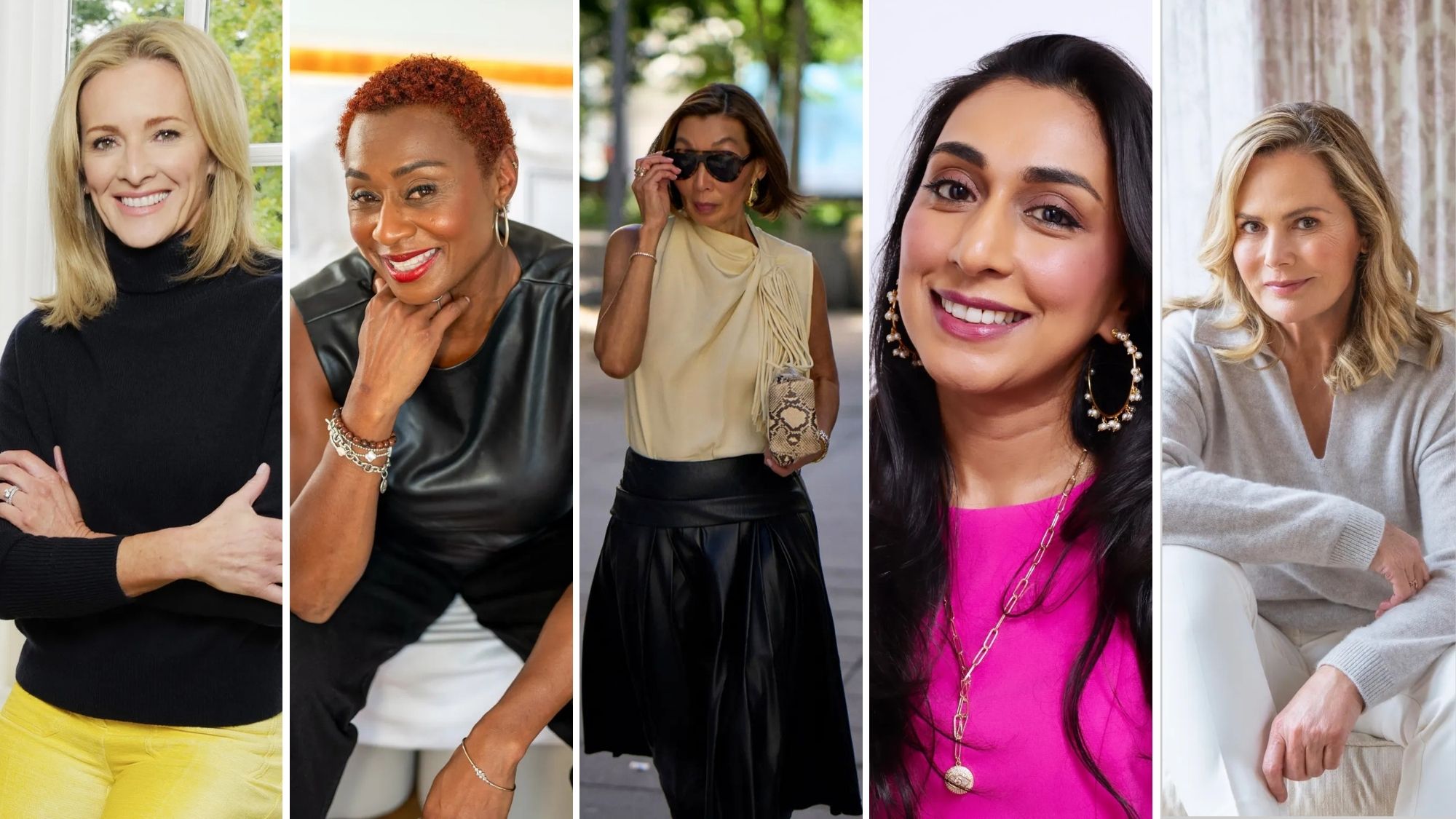 From L to R: Gabby Logan, Michelle Griffiths-Robinson, Gym Ta, Lavina Mehta and Liz Earle