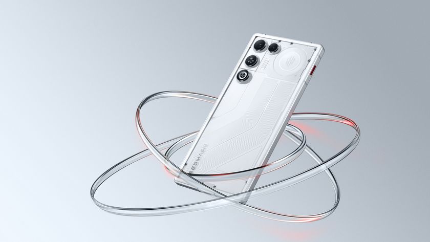 RedMagic 11 Air gaming phone in white on a silver background