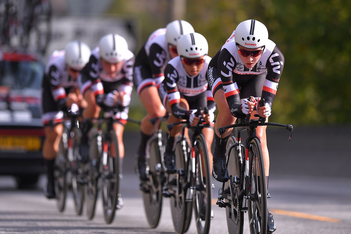 The Sunweb riders in full flow