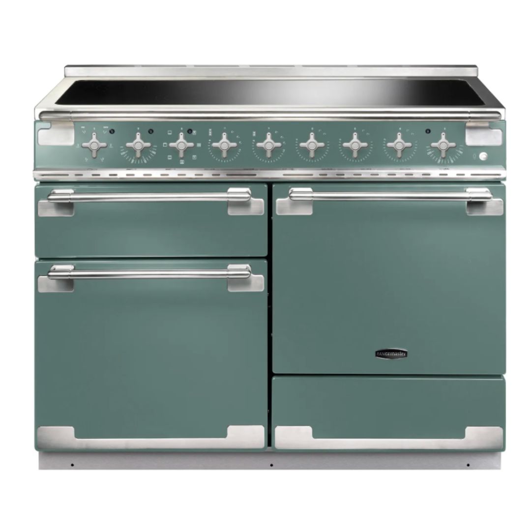 A teal range cooker with silver details