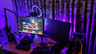 Govee DreamView G1 Pro gaming light kit set up on a desk