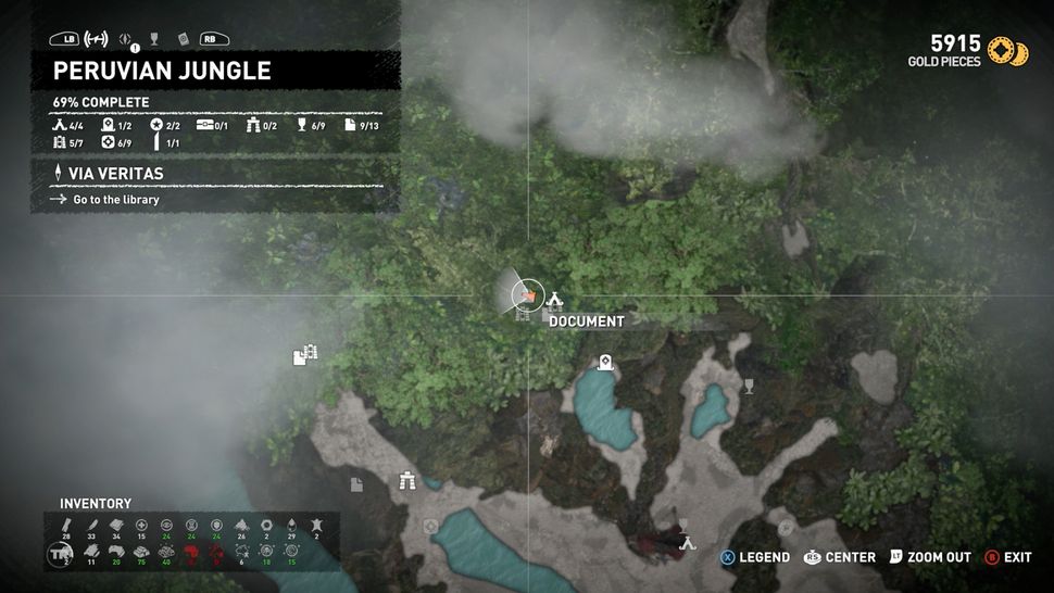 Peruvian Jungle relic, mural, and document locations Complete Shadow