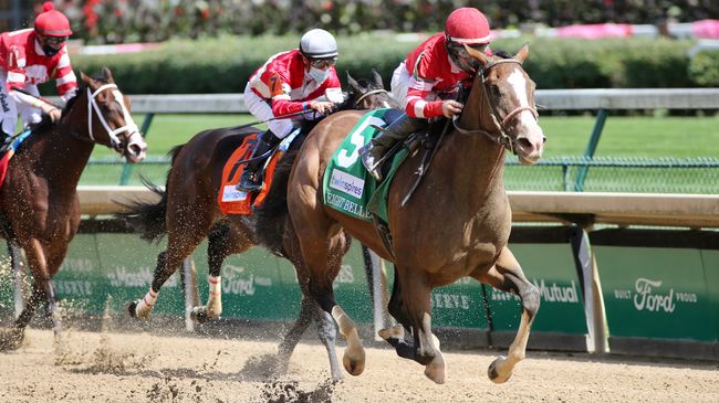 Sconsin with jockey James Graham riding wins the Eight Belles at Churchill Downs Racetrack, on Sept. 4, 2020 in Louisville, Kentucky.