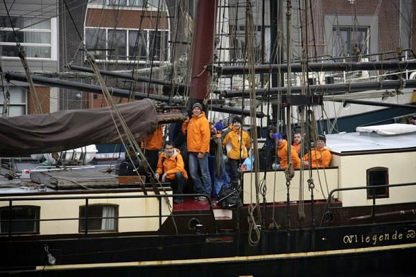 The Rabobank team is about to set sail on the North Sea.