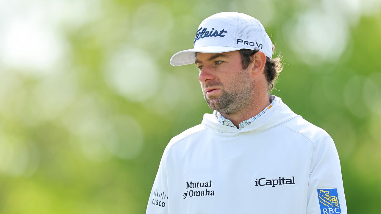 Cameron Young of the United States walks on the 14th green during the second round of the 2023 PGA Championship at Oak Hill Country Club