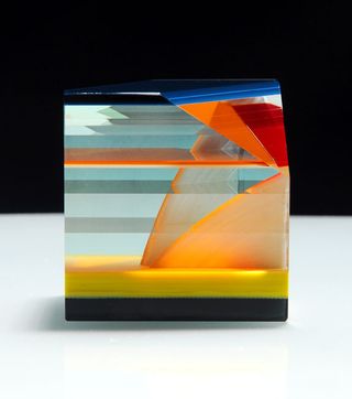 'Cube' series of miniature glass landscapes merges organic forms with contemporary geometry.