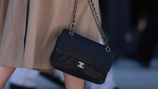 chanel classic flap bag in black