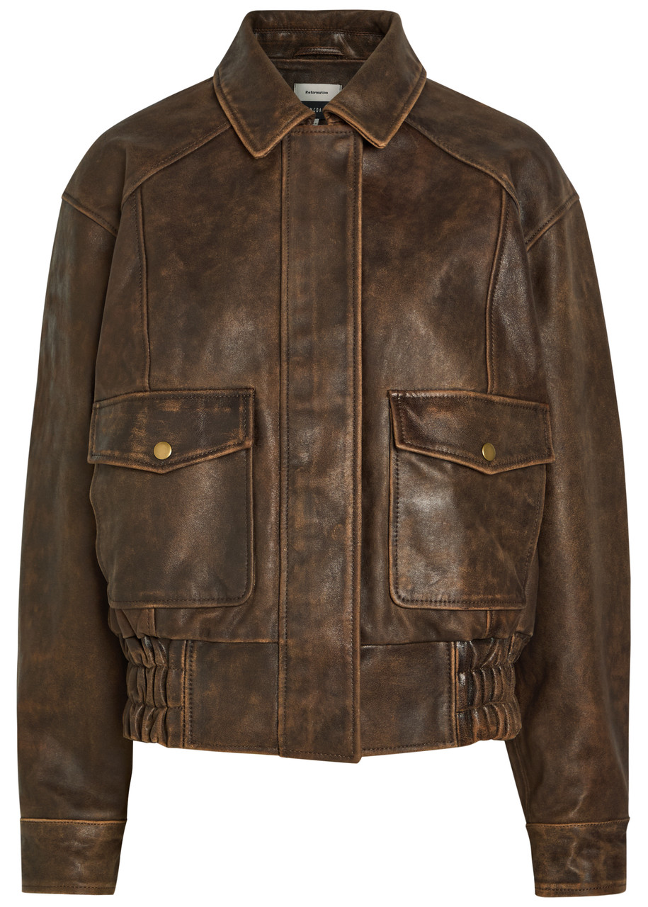 Daphne Panelled Leather Jacket