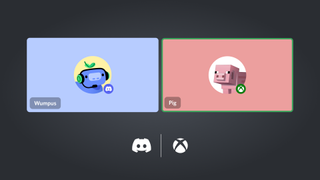 A Discord voice call between Wumpus and a Minecraft pig.