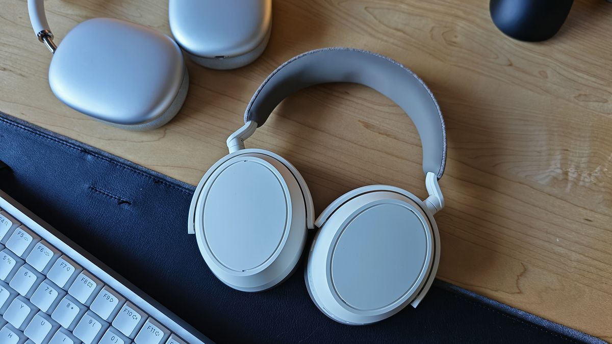 The Sennheiser Momentum 4 headphones.