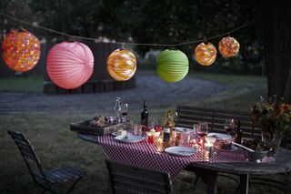 Budget garden ideas - add lights and lanterns