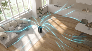 Dreo Macro Pro HEPA air purifier in living room