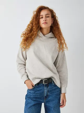 John Lewis Anyday Marl Jersey Hoodie, Oatmeal