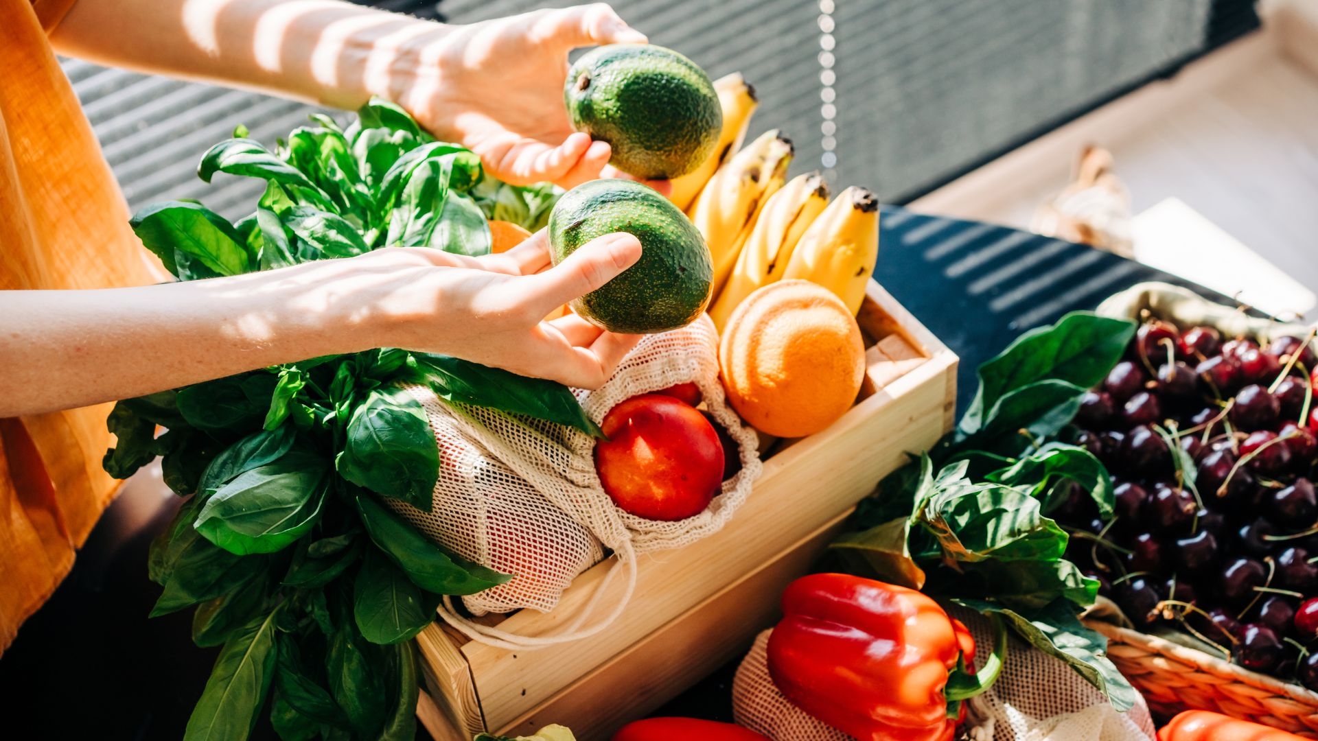 Woman with fresh vegetables