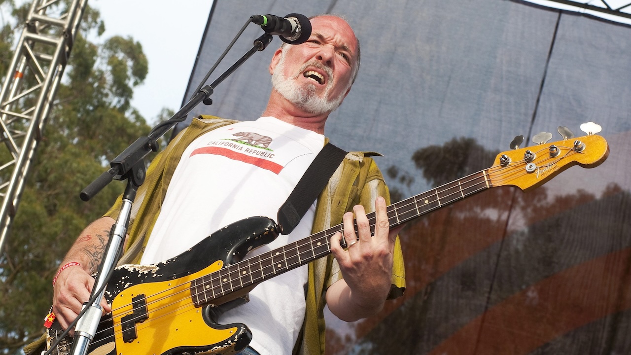 Scott Thunes of The Mother Hips perform on stage at the Hardly Strictly Bluegrass Festival in Golden Gate Park, San Francisco, California, USA on 2nd October 2011.