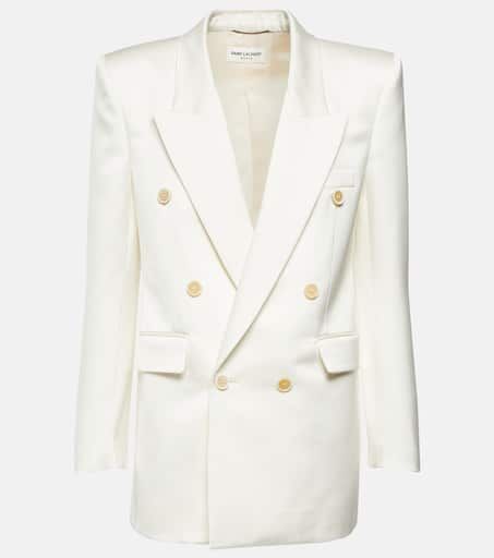 Double-Breasted Silk Tuxedo Blazer