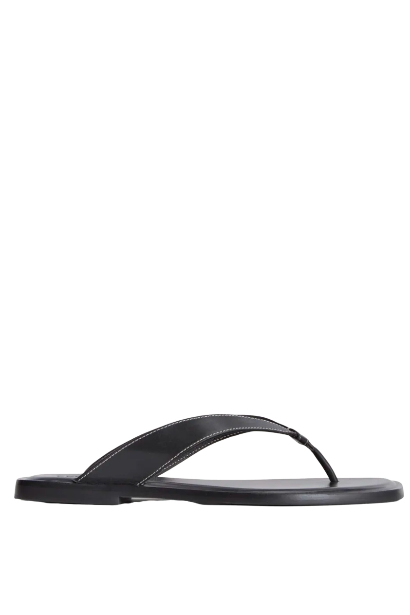 Everlane, The Leather Flip Flop | Black - 5