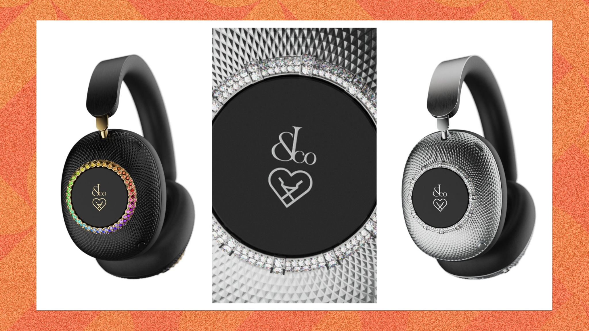 Multiple angles of the Loewe x Jacob and Co headphones