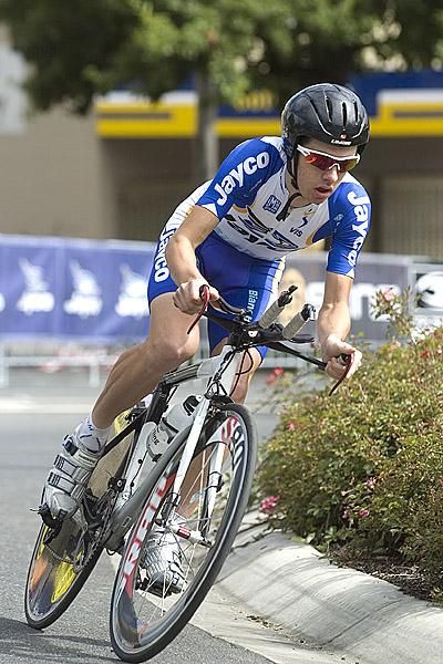 Eric Sheppard from Victoria in action during the men's open road time trial in Buninyong.