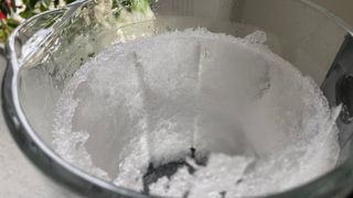 Crushed ice inside the blending jug of the Tefal Perfectmix Blender