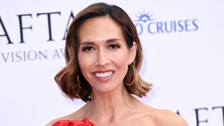 Updos are tricky with a bob, but Myleene Klass has the chicest solution, and all you need is straighteners